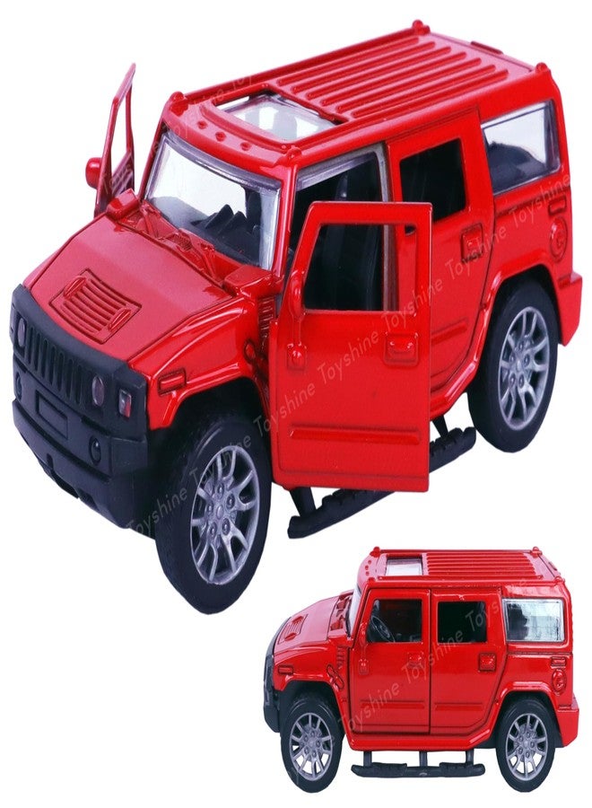 Toyshine 1:32 Scale Die Cast Racing H2 Model Vehicle Toy Car with Pull Back Function Along with Opening Door Feature for Kids Boy Girl 3+, Red - Image 1